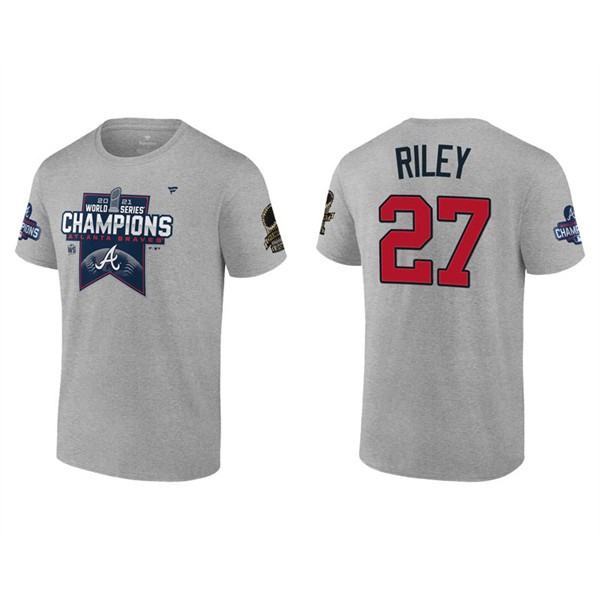 Austin Riley Atlanta Braves Gray 2021 World Series Champions Locker Room T-Shirt