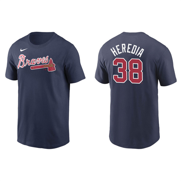 Men's Atlanta Braves Guillermo Heredia Navy Name & Number Nike T-Shirt