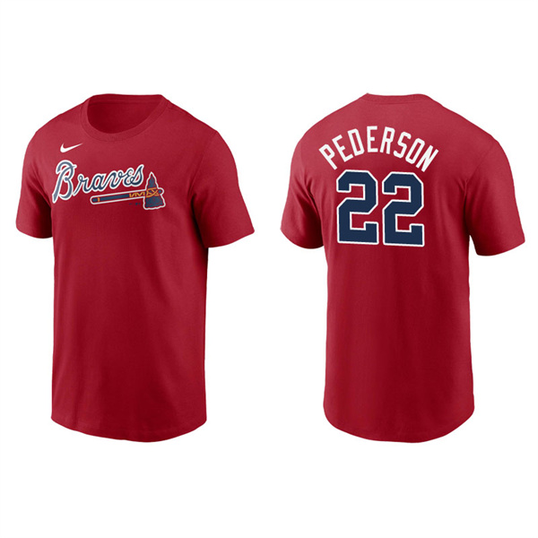 Men's Atlanta Braves Joc Pederson Red Name & Number Nike T-Shirt
