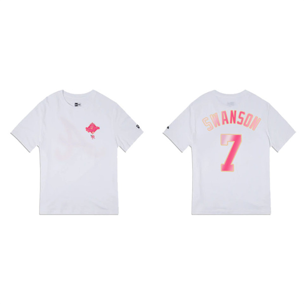 Dansby Swanson Atlanta Braves White Blossoms T-Shirt