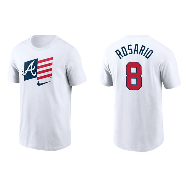 Eddie Rosario Atlanta Braves White Americana Flag T-Shirt