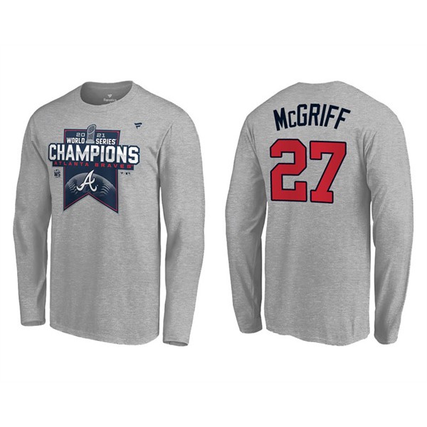 Fred McGriff Atlanta Braves Gray 2021 World Series Champions Locker Room Long Sleeve T-Shirt