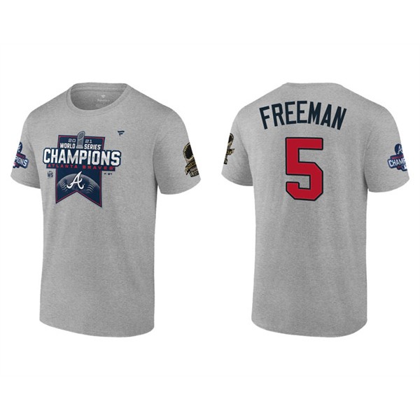 Freddie Freeman Atlanta Braves Gray 2021 World Series Champions Locker Room T-Shirt