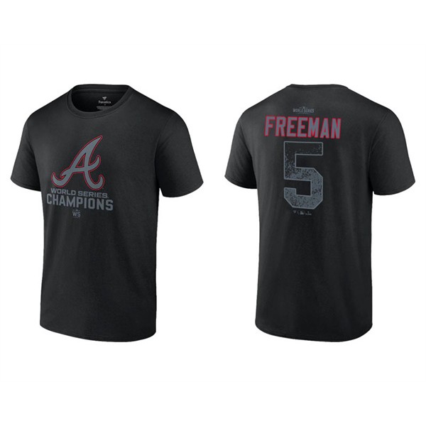 Freddie Freeman Men's Atlanta Braves Black 2021 World Series Champions T-Shirt