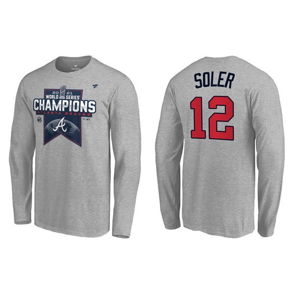 Jorge Soler Atlanta Braves Gray 2021 World Series Champions Locker Room Long Sleeve T-Shirt