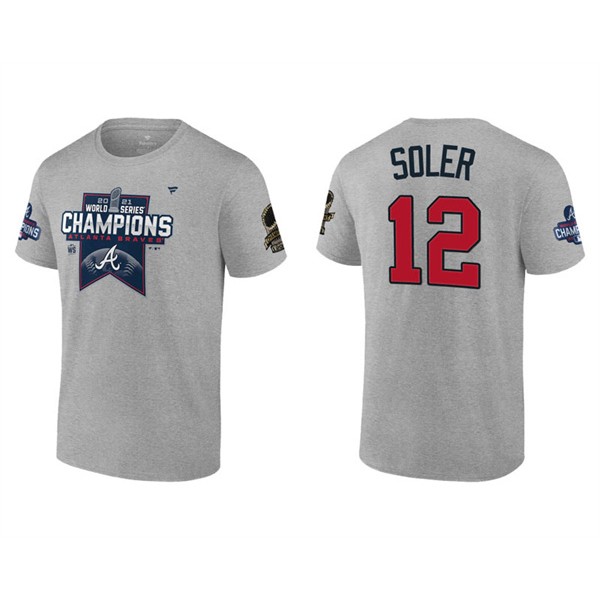 Jorge Soler Atlanta Braves Gray 2021 World Series Champions Locker Room T-Shirt