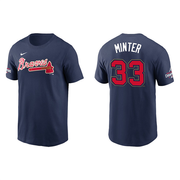 Men's Atlanta Braves A.J. Minter Navy 2022 Gold Program T-Shirt