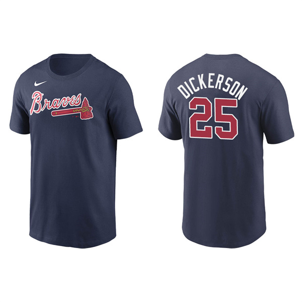 Men's Atlanta Braves Alex Dickerson Navy Name & Number Nike T-Shirt