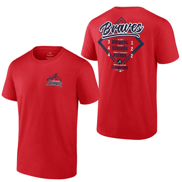 Men's Atlanta Braves Red 2021 World Series Champions Miles T-Shirt