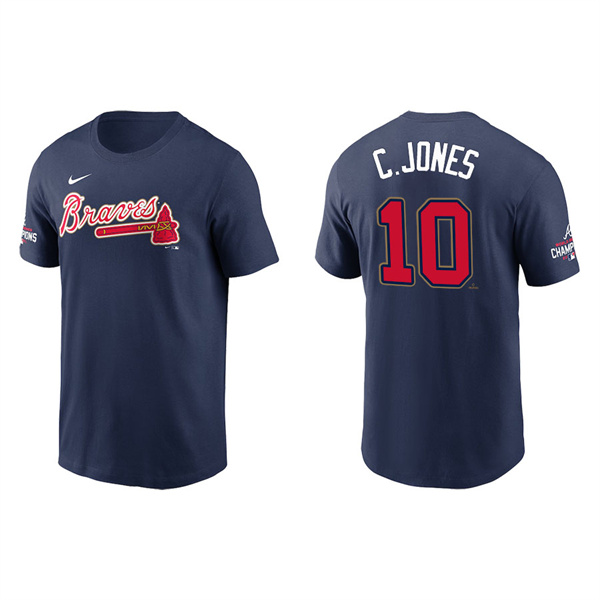 Men's Atlanta Braves Chipper Jones Navy 2022 Gold Program T-Shirt