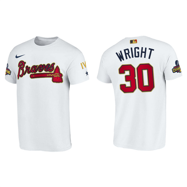 Men's Atlanta Braves Kyle Wright White 2022 Gold Program T-Shirt