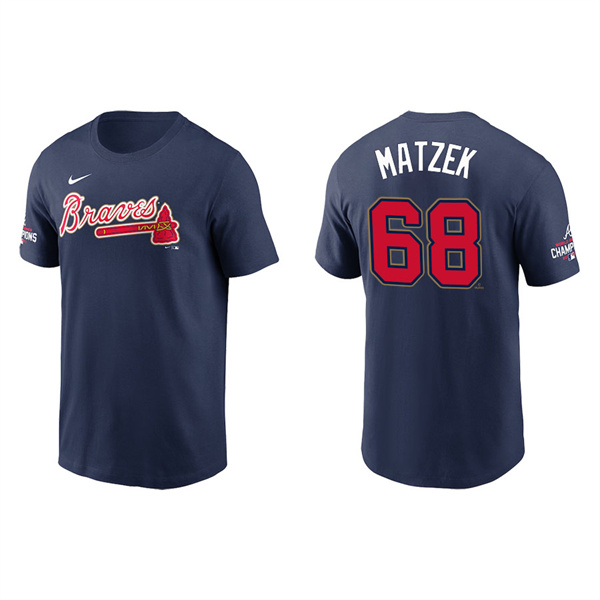 Men's Atlanta Braves Tyler Matzek Navy 2022 Gold Program T-Shirt