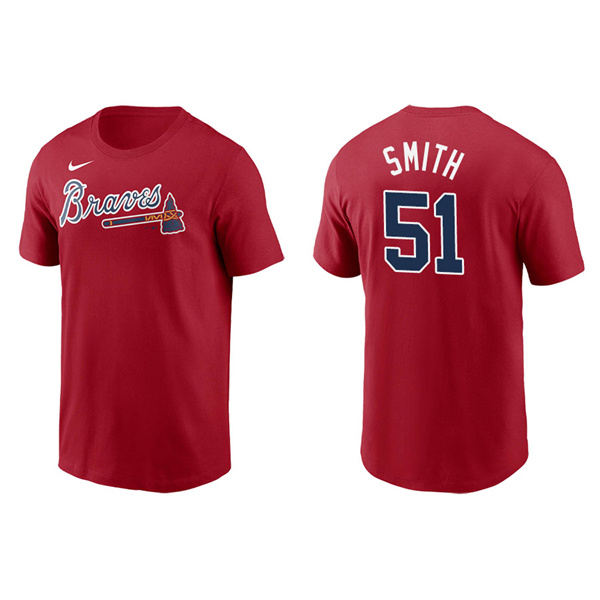 Men's Atlanta Braves Will Smith Red Name & Number Nike T-Shirt