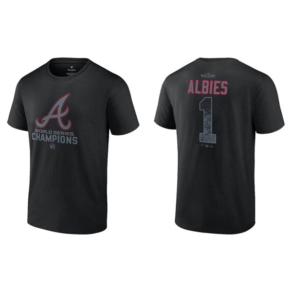 Ozzie Albies Men's Atlanta Braves Black 2021 World Series Champions T-Shirt
