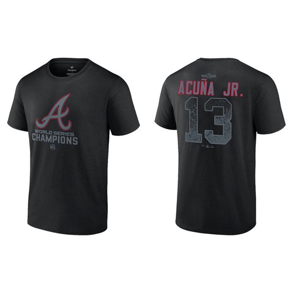 Ronald Acuna Jr. Men's Atlanta Braves Black 2021 World Series Champions T-Shirt