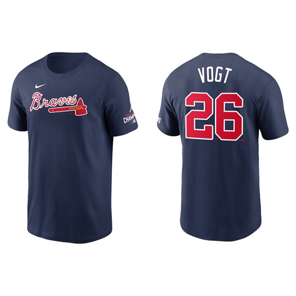 Stephen Vogt Atlanta Braves Navy 2021 World Series Champions T-Shirt