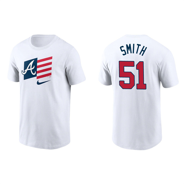 Will Smith Atlanta Braves White Americana Flag T-Shirt