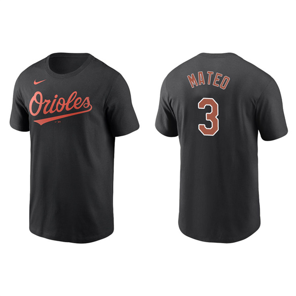 Men's Baltimore Orioles Jorge Mateo Black Name & Number Nike T-Shirt