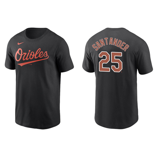 Men's Baltimore Orioles Anthony Santander Black Name & Number Nike T-Shirt