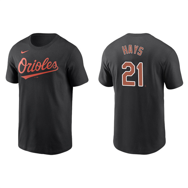 Men's Baltimore Orioles Austin Hays Black Name & Number Nike T-Shirt