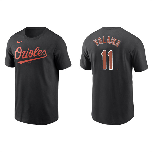 Men's Baltimore Orioles Pat Valaika Black Name & Number Nike T-Shirt