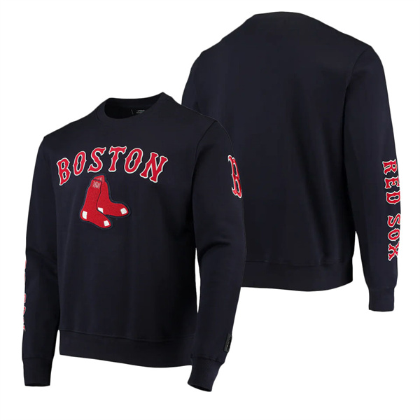 Men's Boston Red Sox Pro Standard Navy Stacked Logo Pullover Sweatshirt