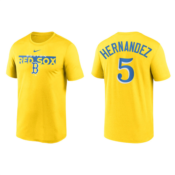 Enrique Hernandez Boston Red Sox 2022 City Connect Legend Performance T-Shirt Yellow