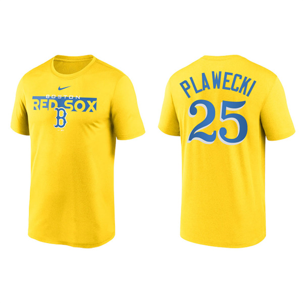 Kevin Plawecki Boston Red Sox 2022 City Connect Legend Performance T-Shirt Yellow