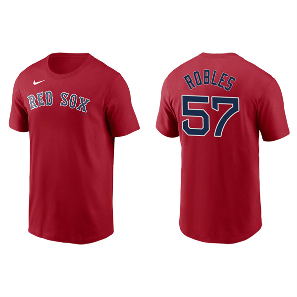 Men's Boston Red Sox Hansel Robles Red Name & Number Nike T-Shirt