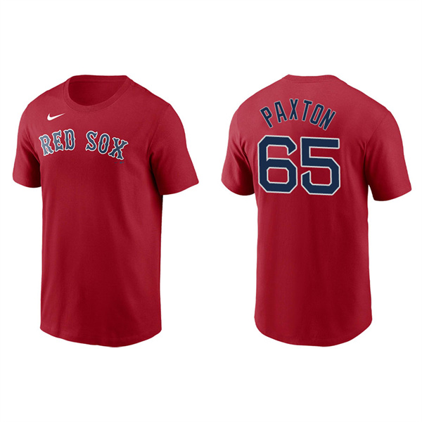 Men's Boston Red Sox James Paxton Red Name & Number Nike T-Shirt