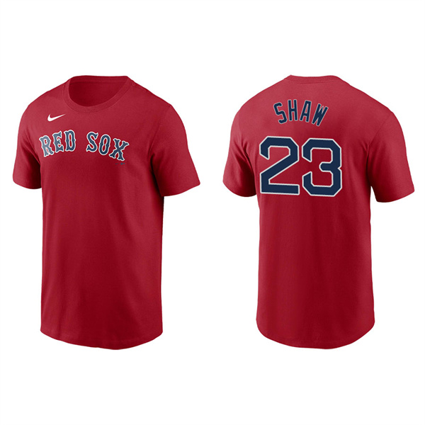 Men's Boston Red Sox Travis Shaw Red Name & Number Nike T-Shirt