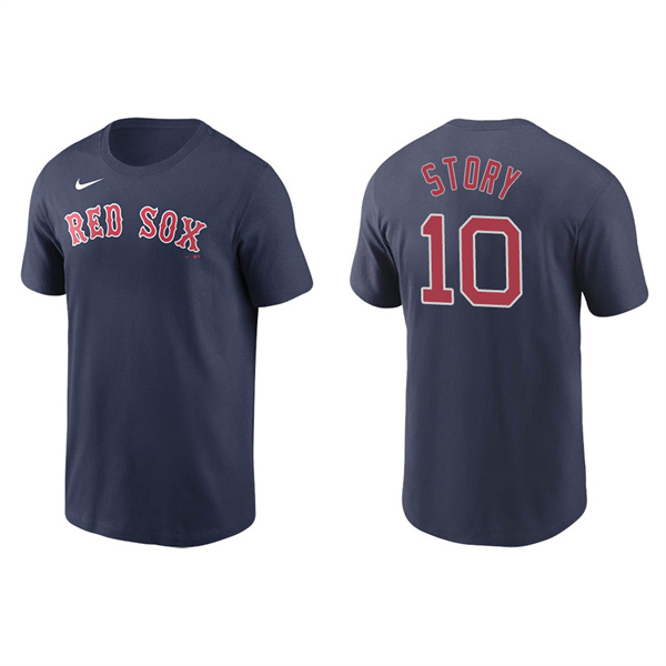 Men's Boston Red Sox Trevor Story Navy Name & Number Nike T-Shirt