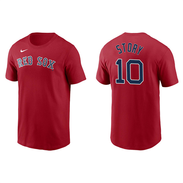 Men's Boston Red Sox Trevor Story Red Name & Number Nike T-Shirt