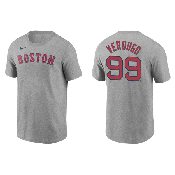Men's Boston Red Sox Alex Verdugo Gray Name & Number Nike T-Shirt