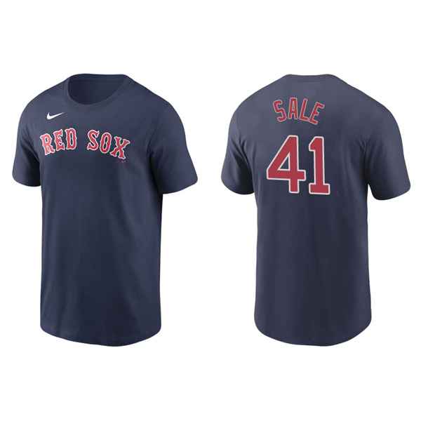 Men's Boston Red Sox Chris Sale Navy Name & Number Nike T-Shirt