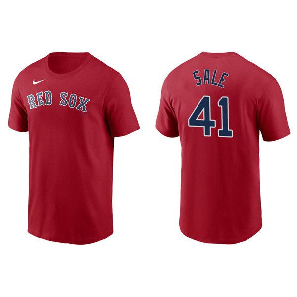 Men's Boston Red Sox Chris Sale Red Name & Number Nike T-Shirt
