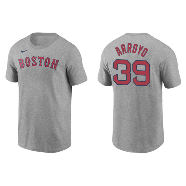 Men's Boston Red Sox Christian Arroyo Gray Name & Number Nike T-Shirt
