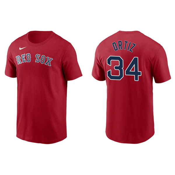 Men's Boston Red Sox David Ortiz Red Name & Number Nike T-Shirt