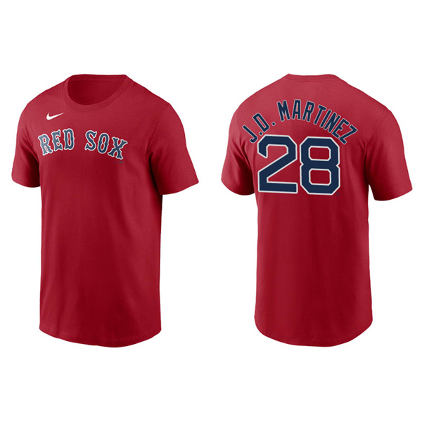 Men's Boston Red Sox J.D. Martinez Red Name & Number Nike T-Shirt