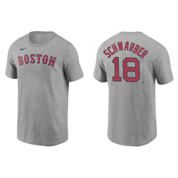 Men's Boston Red Sox Kyle Schwarber Gray Name & Number Nike T-Shirt