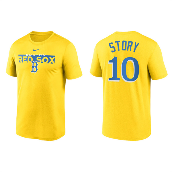 Trevor Story Boston Red Sox 2022 City Connect Legend Performance T-Shirt Yellow