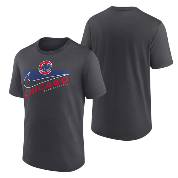 Men's Chicago Cubs Nike Anthracite Swoosh Town Performance T-Shirt