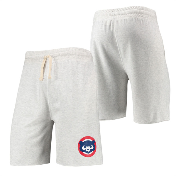 Chicago Cubs Concepts Sport Oatmeal Mainstream Logo Terry Shorts