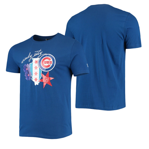 Men's Chicago Cubs New Era Royal City Cluster T-Shirt