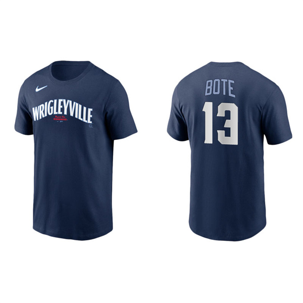 Men's Chicago Cubs David Bote Navy 2021 City Connect T-Shirt
