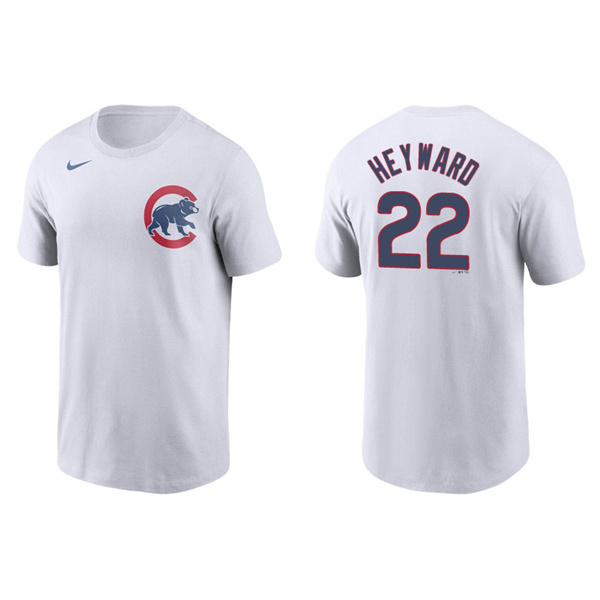 Men's Chicago Cubs Jason Heyward White Name & Number Nike T-Shirt