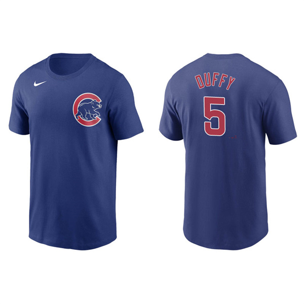 Men's Chicago Cubs Matt Duffy Royal Name & Number Nike T-Shirt