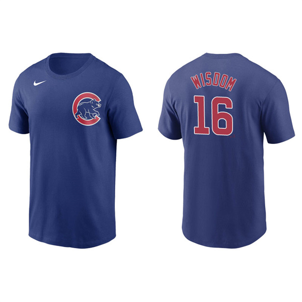 Men's Chicago Cubs Patrick Wisdom Royal Name & Number Nike T-Shirt
