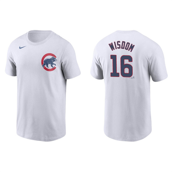 Men's Chicago Cubs Patrick Wisdom White Name & Number Nike T-Shirt