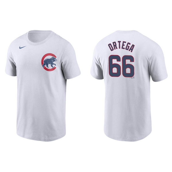 Men's Chicago Cubs Rafael Ortega White Name & Number Nike T-Shirt